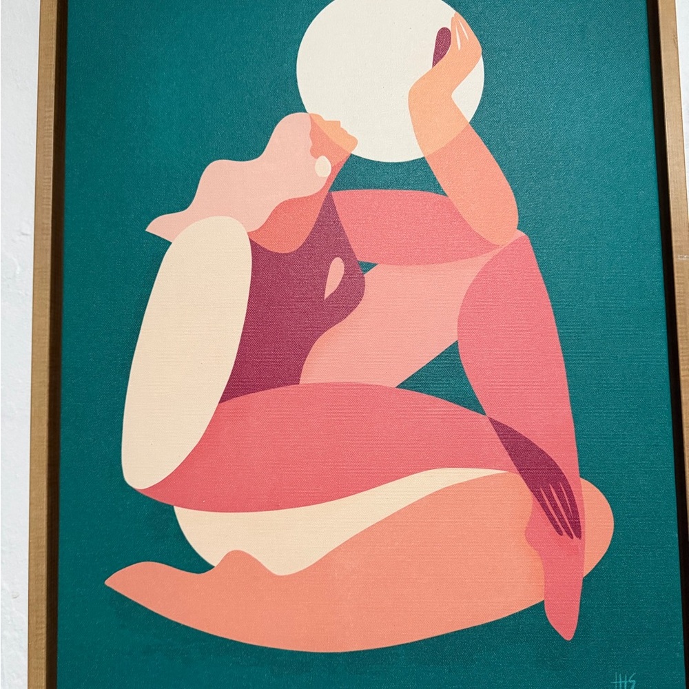Abstract Pink and Cream Art Print